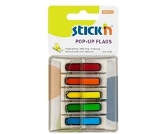 Stickn *Plastikiniai žymekliai Stick´N 26003, Strėlytės, 45x12mm, 5 spalvos po 30 vnt, blisteryje