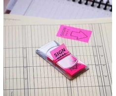 Stickxb4N *Plastikiniai žymekliai Stick´N 26015, ´Parašas čia´, 45x25mm, 50vnt., neoninės geltonos spalvos, blisteryje