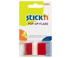 Plastikiniai žymekliai Stick´N 26021, 45x25mm, 50vnt., raudonos spalvos, blisteryje