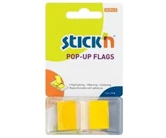 Anna Zaradna Plastikiniai žymekliai Stick´N 26021, 45x25mm, 50vnt., geltonos spalvos, blisteryje