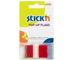 Stickxb4N Plastikiniai žymekliai Stick´N 26021, 45x25mm, 50vnt., raudonos spalvos, blisteryje