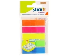Plastikiniai žymekliai StickN 26070, 45x12,5mm, 5x20L, įvairių spalvų, blisteryje