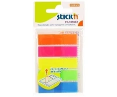 Plastikiniai žymekliai StickN 26070, 45x12,5mm, 5x20L, įvairių spalvų, blisteryje