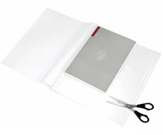 Panta Plast Plastikinis aplankalas A5 formato, 46x25cm, skaidrus, su lipnia juostele, karpomas