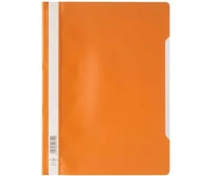 Plastikinis segtuvėlis Durable A4, skaidriu viršeliu, su įsegėle, oranžinės spalvos