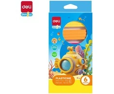 Plastilinas DELI 6 spalvų, 120 g