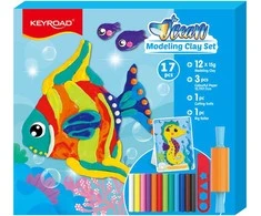 Plastilino rinkinys Keyroad Ocean, 180g + plastikinis peilis + volelis + spalvotas popierius