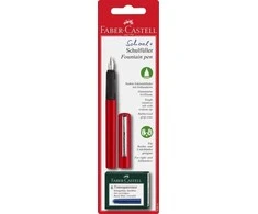 Teka Plunksnakotis Faber-Castell School+, raudonos spalvos korpusas, blisteryje