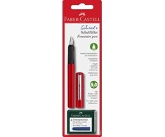 Teka Plunksnakotis Faber-Castell School+, raudonos spalvos korpusas, blisteryje