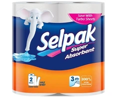 Popieriniai rankšluosčiai SELPAK, 3 sluoksnių, 84 lapeliai, 11,25 m ilgio, 2 ritinėliai, baltos spalvos