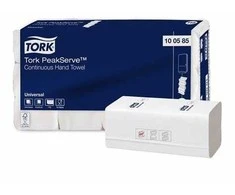 Popieriniai rankšluosčiai Tork PeakServe Continuous H5 (100585), 1 sluoksnio, baltos spalvos, lapeliais
