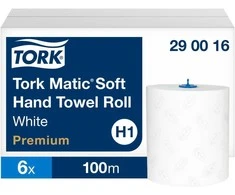 Popieriniai rankšluosčiai Tork Premium Matic Soft H1 (290016), 2 sluoksniai, baltos spalvos, 100m, 408 lapeliai