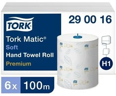 Popieriniai rankšluosčiai Tork Premium Matic Soft H1 (290016), 2 sluoksniai, baltos spalvos, 100m, 408 lapeliai