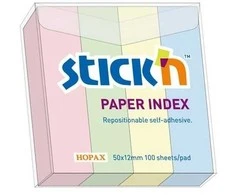 Popieriniai žymekliai Stick´N 21016, 50x12mm, 4 pastelinės spalvos po 100vnt.