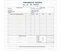 PVM sąskaita faktūra 8 col. 1+1 SC su numeracija, po 2 lapus