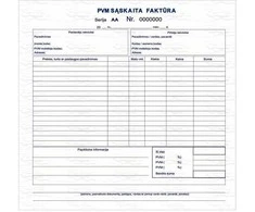 PVM sąskaita faktūra 8 col. 1+1 SC su numeracija, po 2 lapus