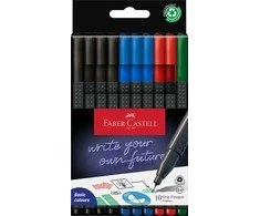 Rašikliai Faber-Castell FinePen, 0.4mm 10 vnt.