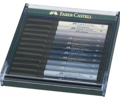Teptukinių rašiklių rinkinys Faber-Castell PITT, 12vnt, pilkų atspalvių
