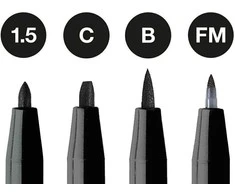 Rašikliai piešimui Faber-Castell Pitt Artist Pen #199, 4vnt (1.5, C, B, FM)