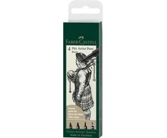 Rašikliai piešimui Faber-Castell Pitt Artist Pen #199, 4vnt (1.5, C, B, FM)