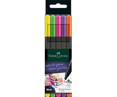 Rašiklis Faber-Castell FinePen, 0.4mm, 5 neoninių spalvų