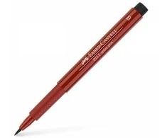 Rašiklis piešimui Faber-Castell PITT Artist Pen B, teptukinis, #192 India Raudona