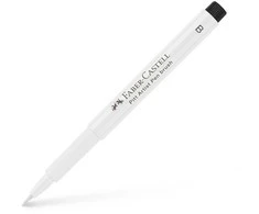 Rašiklis piešimui Faber-Castell PITT Artist Pen B, teptukinis, #101 Baltas
