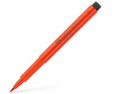 Rašiklis piešimui Faber-Castell PITT Artist Pen B, teptukinis, #118 Scarlet Raudona