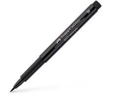 Rašiklis piešimui Faber-Castell PITT Artist Pen B, teptukinis, #199 juodos spalvos