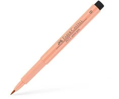 Rašiklis piešimui Faber-Castell PITT Artist Pen B, teptukinis, #132 rusvai gelsvas Raudona