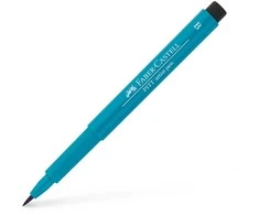 Rašiklis piešimui Faber-Castell PITT Artist Pen B, teptukinis, #153 Cobalt Turquoise