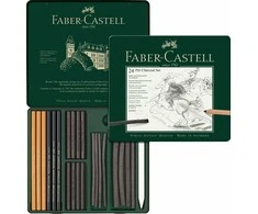 Rinkinys Faber-Castell PITT Charcoal Monochrome, skirtas eskizavimui, 24vnt