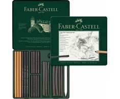 Rinkinys Faber-Castell PITT Charcoal Monochrome, skirtas eskizavimui, 24vnt