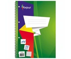 Sąsiuvinis su spirale Forpus, A4/70, langeliais, minkštas viršelis 0722-003