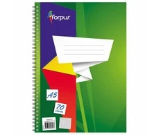 Sąsiuvinis su spirale Forpus, A5/70, langeliais, minkštas viršelis