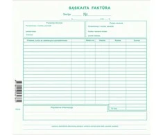 Sąskaita faktūra 8 colių, SC, be NR. 50x2 lapelius