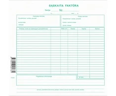 Sąskaita faktūra 8 colių, SC, be NR. 50x2 lapelius