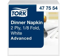 Servetėlės Tork (477554), vakarienės, 2 sluoksniai, 150vnt., baltos spalvos