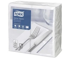 Servetėlės Tork (477554), vakarienės, 2 sluoksniai, 150vnt., baltos spalvos