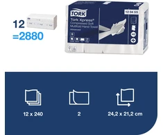 Servetėlės Tork Multifold Advanced Soft H2 (120455), 2 sluoksniai, baltos spalvos, 240 lapelių