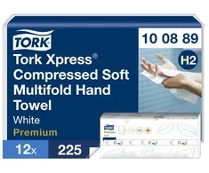 Tork Xpress Soft Multifold suspausti minkšti popieriniai rankšluosčiai, H2 100889, 2 sl., 225 serv., 22,2x24 cm, balta sp.
