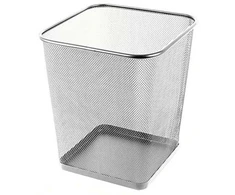 Šiukšliadėžė Forpus, metalinė, kvadratinė, perforuota sidabrospalvos