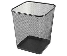 Šiukšliadėžė Forpus, metalinė, kvadratinė, perforuota juodos spalvos