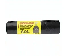 Šiukšlių maišai, 60l, užrišami, LDPE, 15vnt.