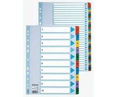 Skiriamieji lapai Esselte Mylar, A4, 1-10 skaičiai, spalvotii