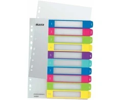 Skiriamieji lapai Leitz WOW Print, A4+, 1-10, plastikiniai, įvairių spalvų
