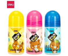 Skysti klijai DELI Funky Bear, 35ml, su antgaliu tekstilei
