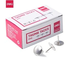 Smeigtukai DELI 10mm, 100vnt./pak., metalinės
