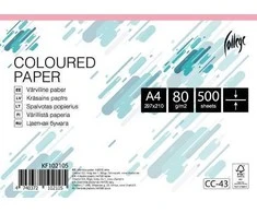 Spalvotas biuro popierius College A4, 80g, rožinės spalvos, 500 lapų