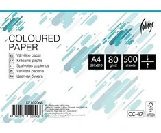 Spalvotas biuro popierius College A4, 80g, ežero mėlynos spalvos, 500 lapų